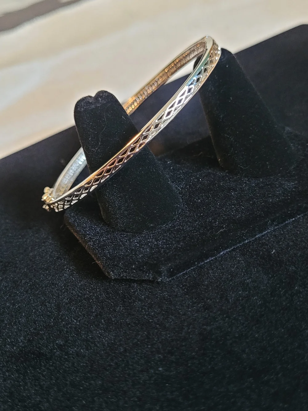 Classic Silver Crystal Pavé Bangle Bracelet - Silver - Picture 2 of 6